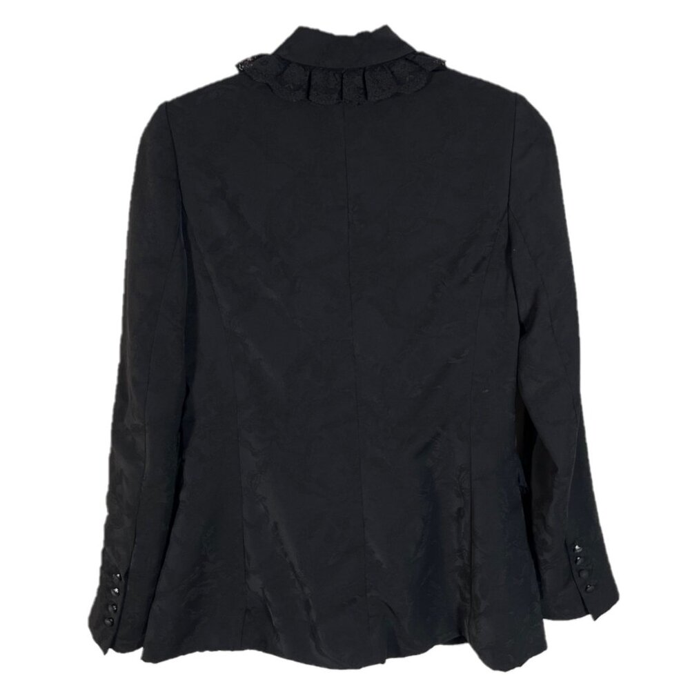 Love Shack Fancy Lula Satin Ruffle Blazer Size 6 - Picture 5 of 7